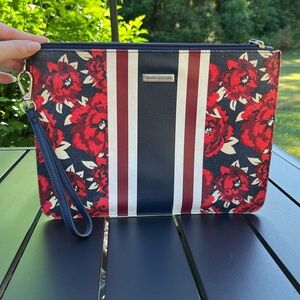 Tommy Hilfiger denim floral large wristlet